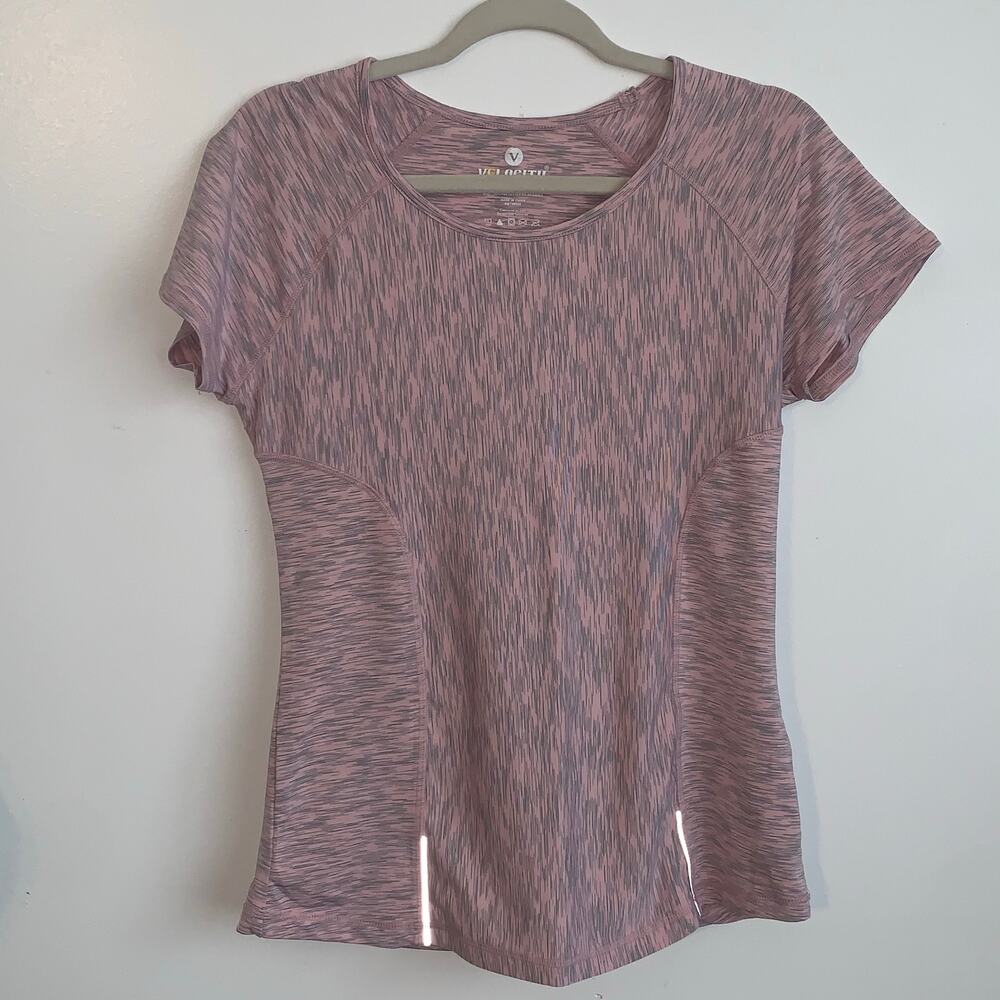 Velocity Women’s Athletic Top – Pink – Size L – Stretch Performance Tee
